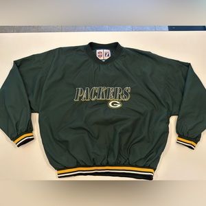 Vintage game day logo 7 Green Bay packers football pullover windbreaker